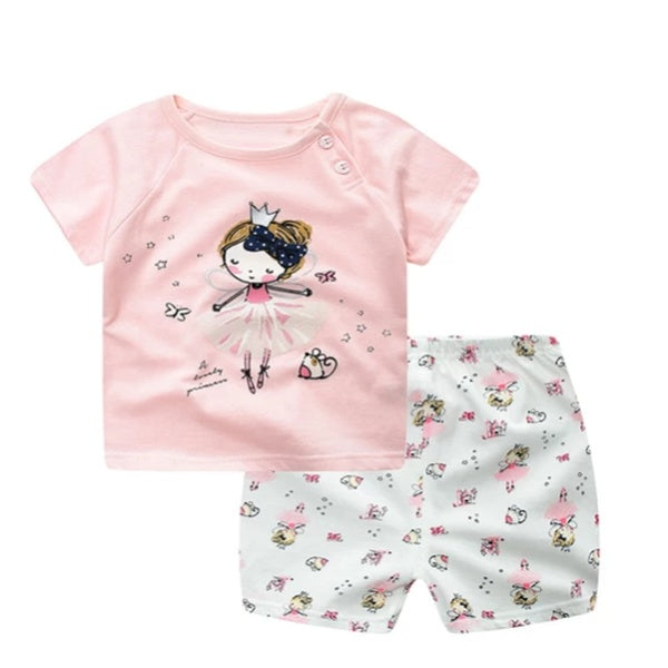 Cartoon Print Baby Outfit