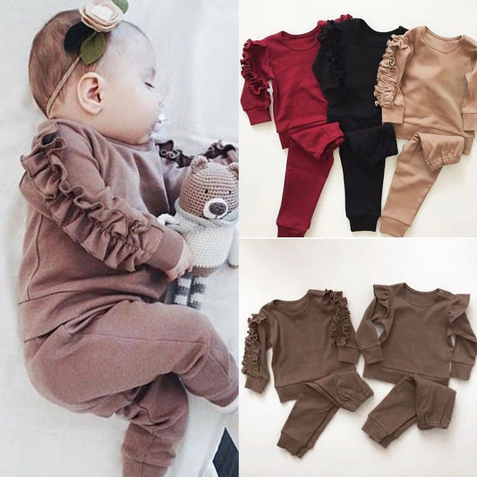 Baby Ruffle Jumper & Pants Set – 2 Piece Outfit