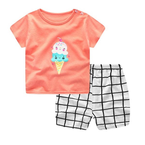 Cartoon Print Baby Outfit