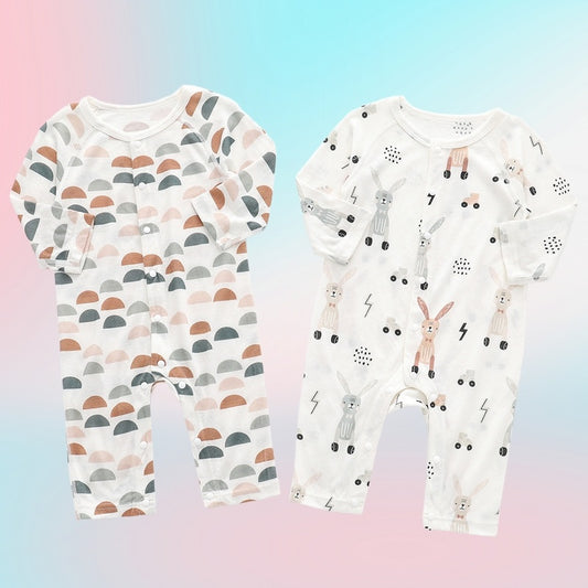 Soft Bamboo Baby Romper – Long Sleeve Unisex Outfit
