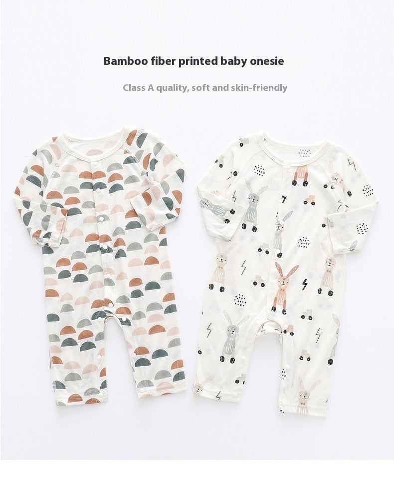 Soft Bamboo Baby Romper – Long Sleeve Unisex Outfit